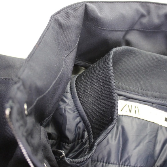 Hardly worn Zara Men’s Wool Blend 2 in One Parka Jacket Navy Blue M - Picture 7 of 14